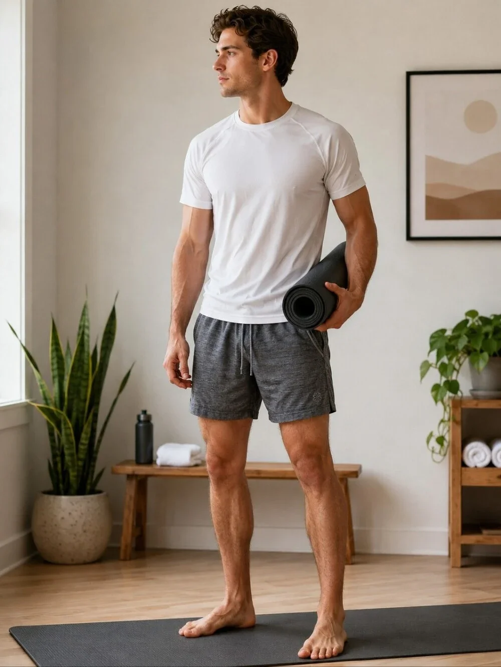 New Nike Men's DRI-FIT Yoga Loose Fit Training Shorts Size Small Gray